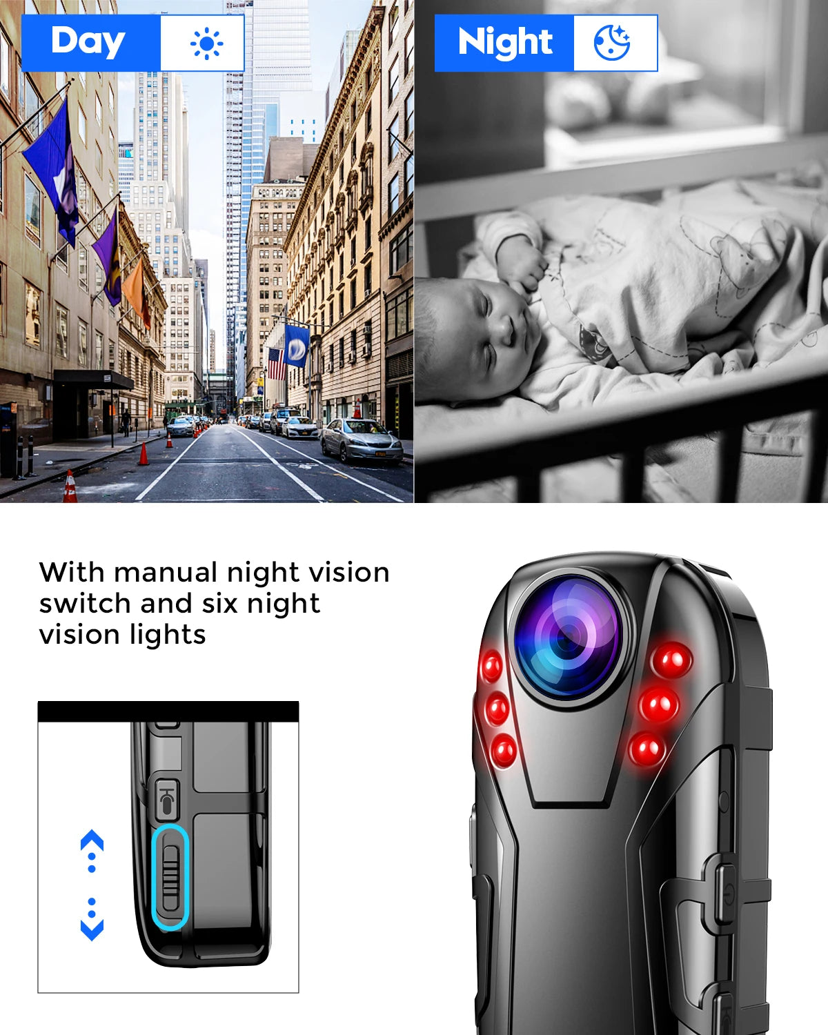 Boblov L02 1080P Full HD con Visión Nocturna, 125 grados.