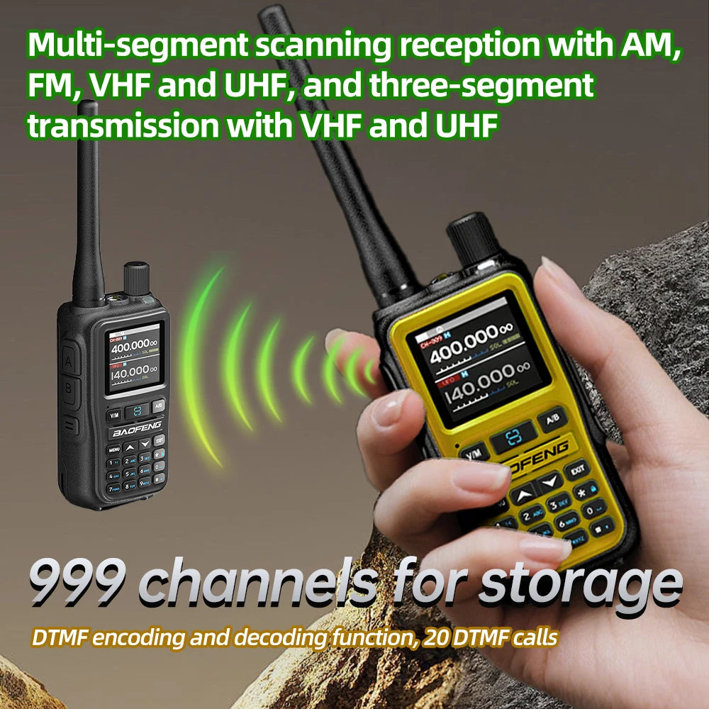 1PC Baofeng UV 5RMINI Radio Walkie Multibanda, FM, AM, UHF, VHF, PMR, Frecuencia Aérea.