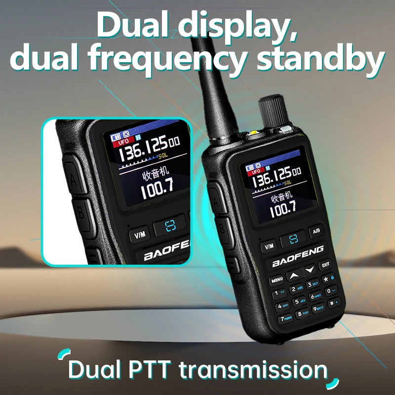 1PC Baofeng UV 5RMINI Radio Walkie Multibanda, FM, AM, UHF, VHF, PMR, Frecuencia Aérea.